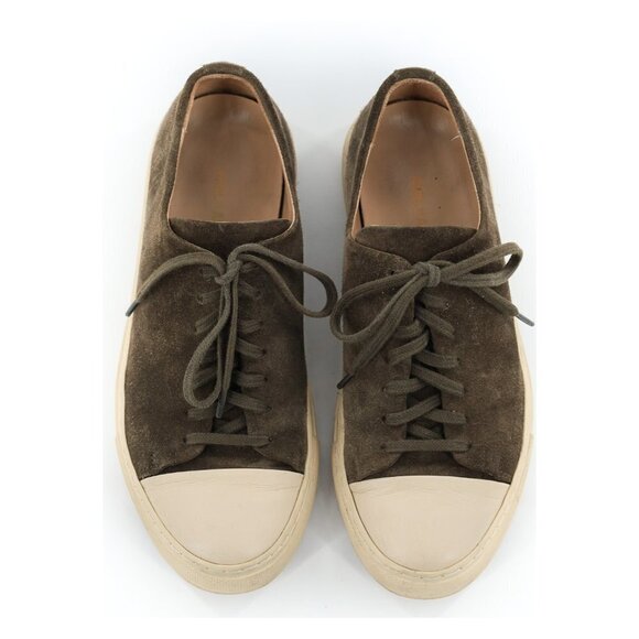 ALEX ARIGATO Olive Green Suede Cap Tope Lace Up Low Top Sneakers - Picture 3 of 10